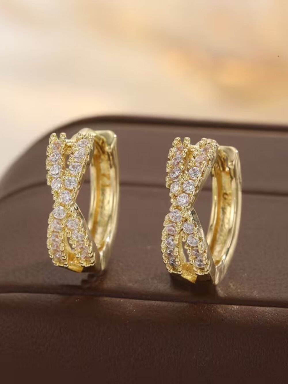 18K Gold Womens 2ct Diamond Small Hoop Earrings Ladies New 18 K Silver Jewelry